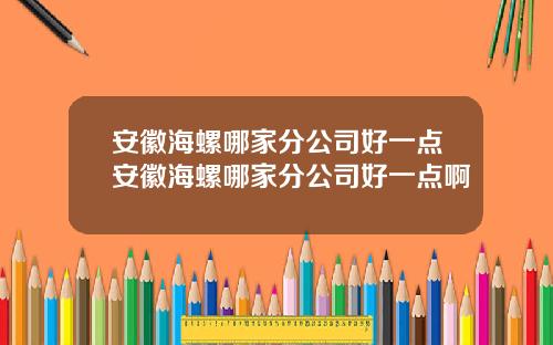安徽海螺哪家分公司好一点安徽海螺哪家分公司好一点啊