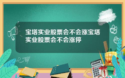 宝塔实业股票会不会涨宝塔实业股票会不会涨停