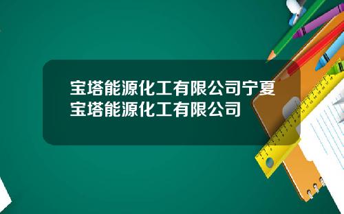 宝塔能源化工有限公司宁夏宝塔能源化工有限公司