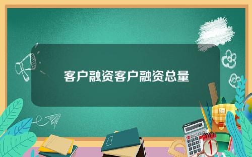 客户融资客户融资总量