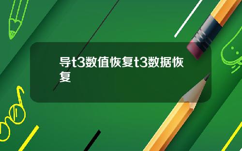 导t3数值恢复t3数据恢复