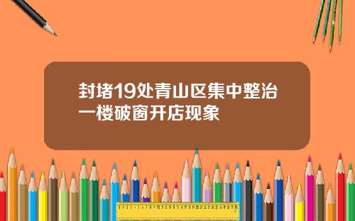 封堵19处青山区集中整治一楼破窗开店现象