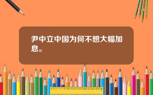 尹中立中国为何不想大幅加息。