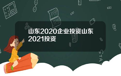 山东2020企业投资山东2021投资