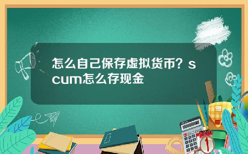 怎么自己保存虚拟货币？scum怎么存现金