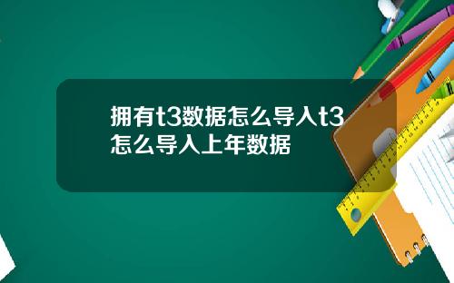 拥有t3数据怎么导入t3怎么导入上年数据
