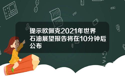 提示欧佩克2021年世界石油展望报告将在10分钟后公布