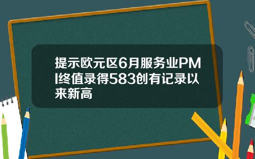 提示欧元区6月服务业PMI终值录得583创有记录以来新高