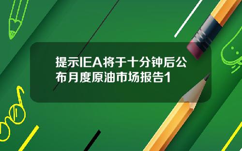 提示IEA将于十分钟后公布月度原油市场报告1