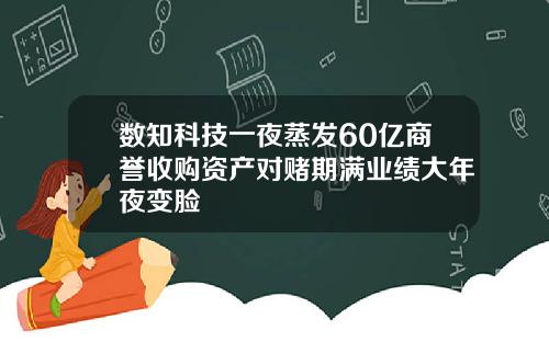 数知科技一夜蒸发60亿商誉收购资产对赌期满业绩大年夜变脸