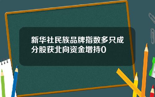 新华社民族品牌指数多只成分股获北向资金增持0