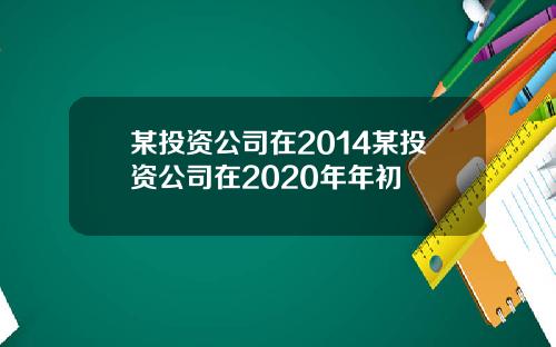 某投资公司在2014某投资公司在2020年年初