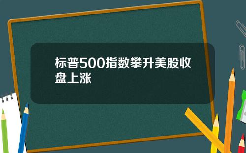 标普500指数攀升美股收盘上涨