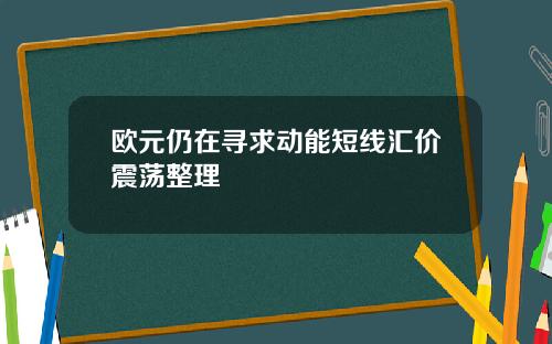 欧元仍在寻求动能短线汇价震荡整理