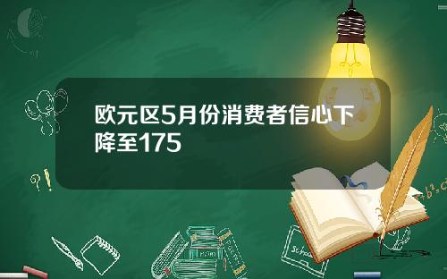欧元区5月份消费者信心下降至175