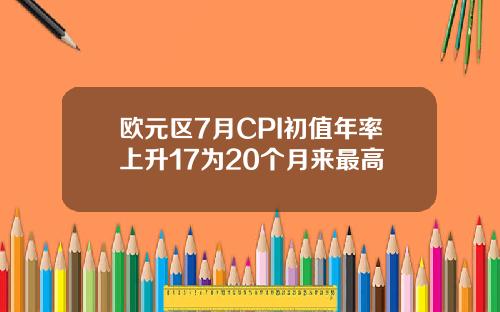 欧元区7月CPI初值年率上升17为20个月来最高