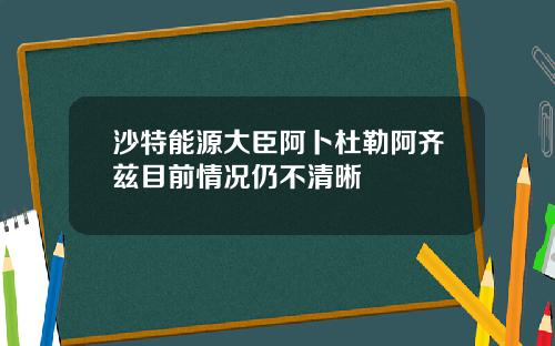 沙特能源大臣阿卜杜勒阿齐兹目前情况仍不清晰