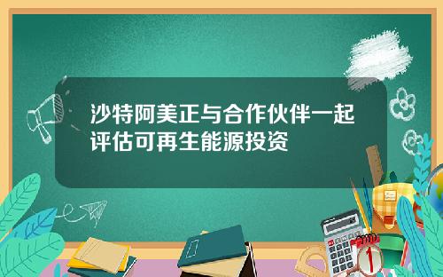 沙特阿美正与合作伙伴一起评估可再生能源投资