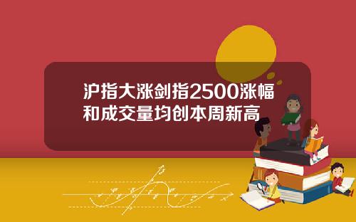 沪指大涨剑指2500涨幅和成交量均创本周新高