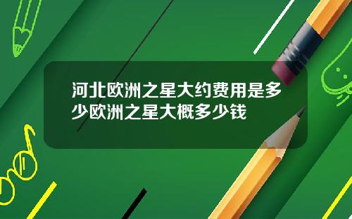 河北欧洲之星大约费用是多少欧洲之星大概多少钱