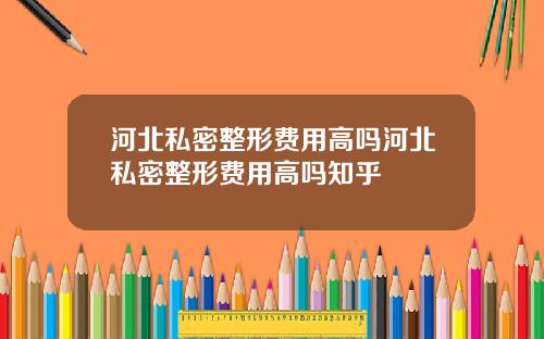 河北私密整形费用高吗河北私密整形费用高吗知乎