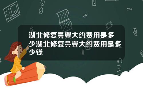 湖北修复鼻翼大约费用是多少湖北修复鼻翼大约费用是多少钱