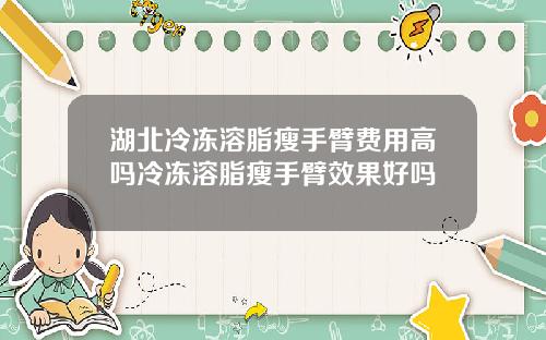 湖北冷冻溶脂瘦手臂费用高吗冷冻溶脂瘦手臂效果好吗