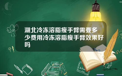 湖北冷冻溶脂瘦手臂需要多少费用冷冻溶脂瘦手臂效果好吗