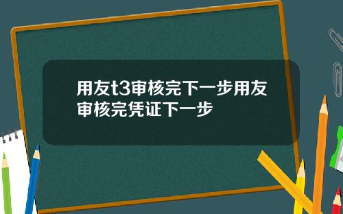 用友t3审核完下一步用友审核完凭证下一步