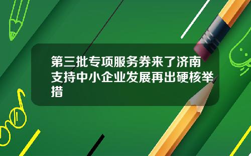 第三批专项服务券来了济南支持中小企业发展再出硬核举措