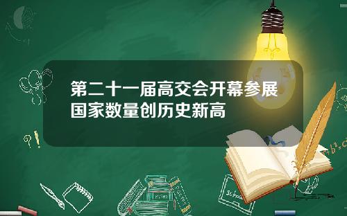 第二十一届高交会开幕参展国家数量创历史新高