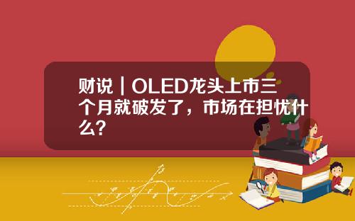财说｜OLED龙头上市三个月就破发了，市场在担忧什么？
