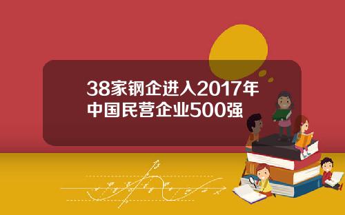 38家钢企进入2017年中国民营企业500强