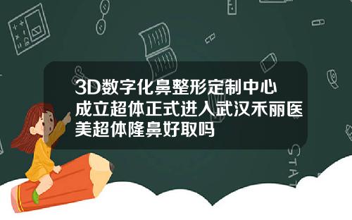 3D数字化鼻整形定制中心成立超体正式进入武汉禾丽医美超体隆鼻好取吗