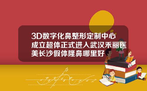 3D数字化鼻整形定制中心成立超体正式进入武汉禾丽医美长沙假体隆鼻哪里好