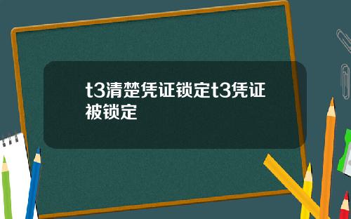 t3清楚凭证锁定t3凭证被锁定