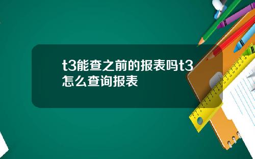 t3能查之前的报表吗t3怎么查询报表