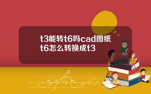 t3能转t6吗cad图纸t6怎么转换成t3