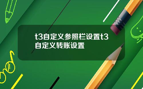 t3自定义参照栏设置t3自定义转账设置