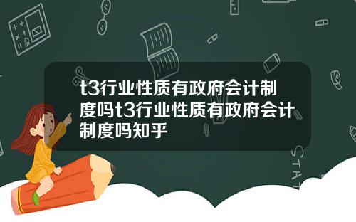 t3行业性质有政府会计制度吗t3行业性质有政府会计制度吗知乎