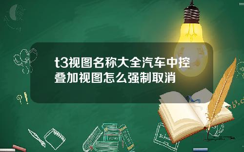 t3视图名称大全汽车中控叠加视图怎么强制取消