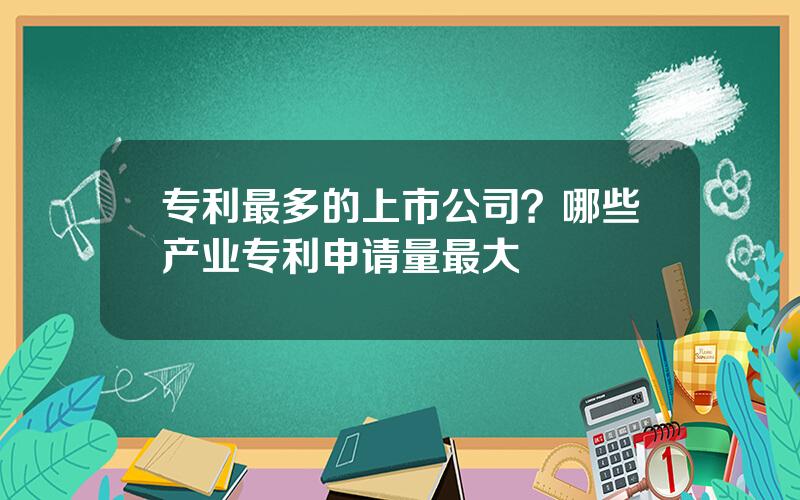 专利最多的上市公司？哪些产业专利申请量最大