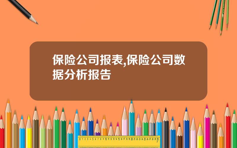 保险公司报表,保险公司数据分析报告