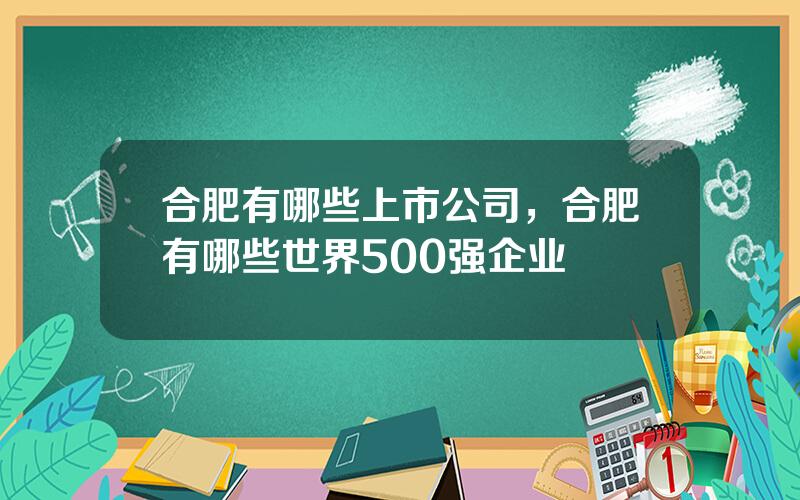 合肥有哪些上市公司，合肥有哪些世界500强企业