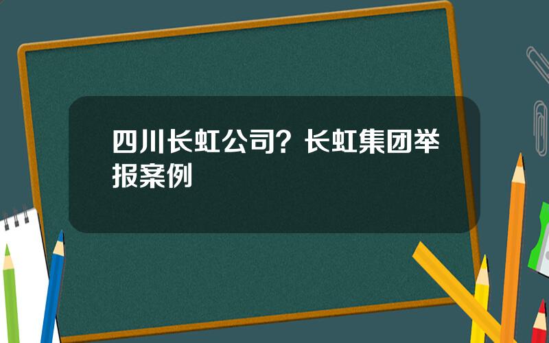 四川长虹公司？长虹集团举报案例