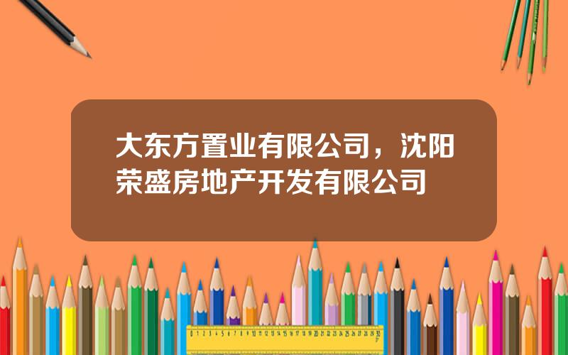 大东方置业有限公司，沈阳荣盛房地产开发有限公司