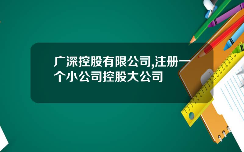 广深控股有限公司,注册一个小公司控股大公司