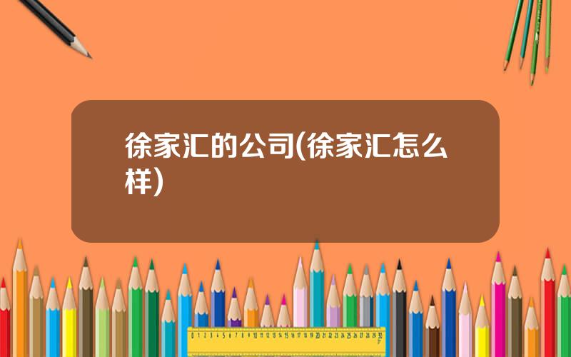 徐家汇的公司(徐家汇怎么样)