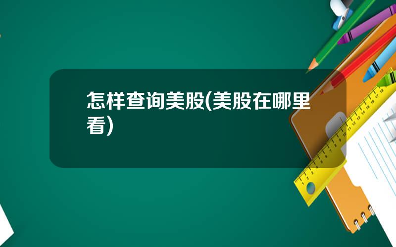 怎样查询美股(美股在哪里看)