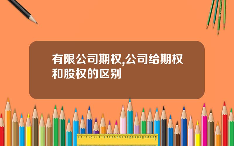 有限公司期权,公司给期权和股权的区别
